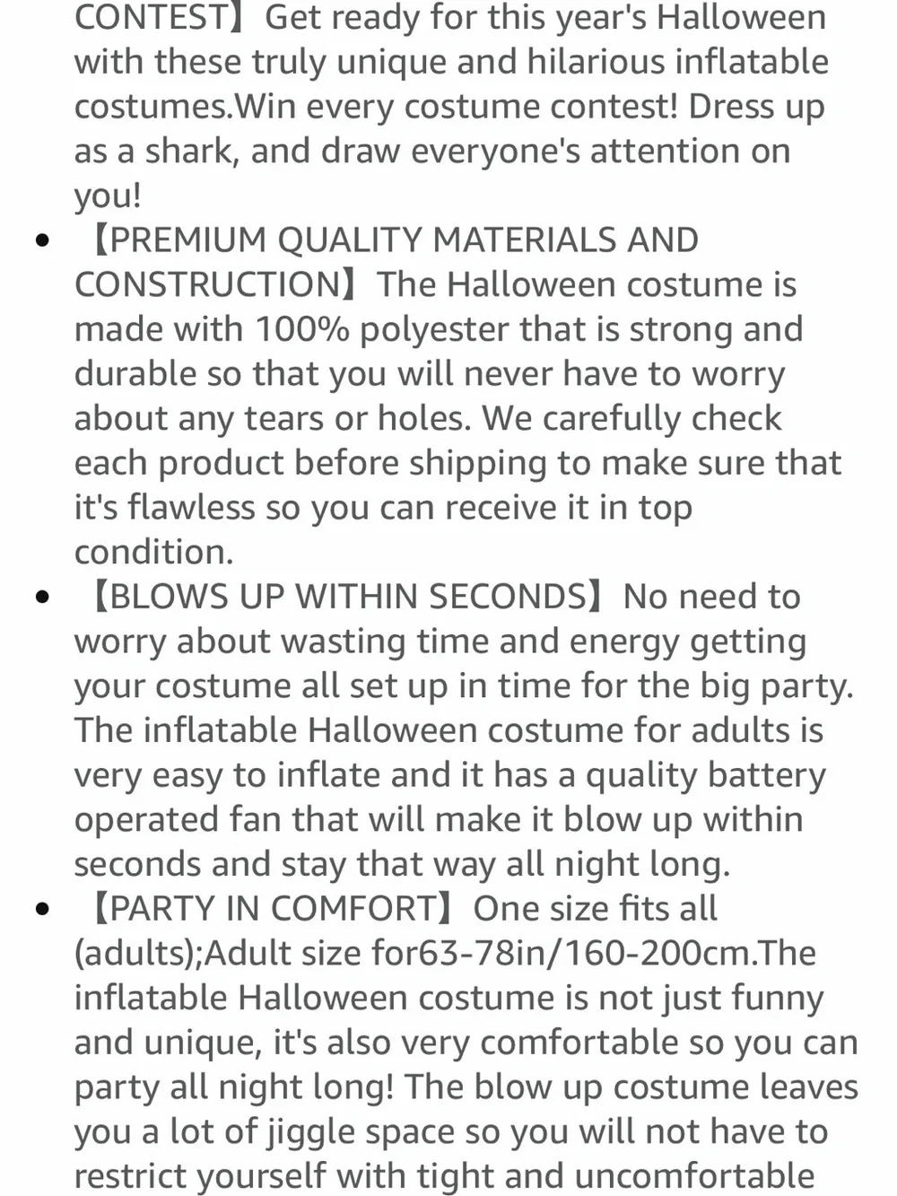 Two Inflatable Blue & White Shark Costume